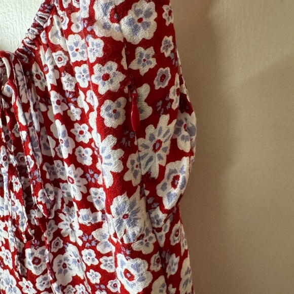 Auguste the Label Mila June Floral Red White Blue Mini Peasant Dress Size US 4 - Picture 7 of 16